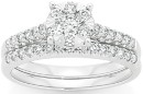 9ct-White-Gold-Diamond-Cluster-Bridal-Set Sale