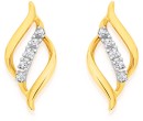 Exquisites-9ct-Gold-Diamond-Flame-Stud-Earrings Sale