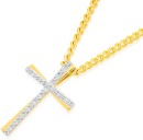 9ct-Gold-Diamond-Cross-Pendant Sale