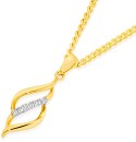 Exquisites-9ct-Gold-Diamond-Flame-Pendant Sale