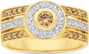 9ct-Gold-White-Champagne-Diamonds-Dress-Ring Sale