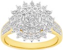 9ct-Gold-Diamond-Round-Cluster-Ring Sale