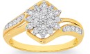 9ct-Gold-Diamond-Cluster-Dress-Ring Sale