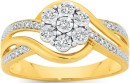 9ct-Gold-Diamond-Flower-Wrap-Ring Sale