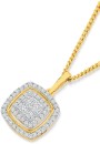 9ct-Gold-Diamond-Cushion-Pendant Sale