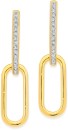 Exquisites-9ct-Gold-Diamond-Paperclip-Link-Huggie-Earrings Sale