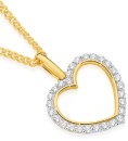 9ct-Gold-Diamond-Open-Heart-Pendant Sale