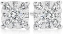 9ct-White-Gold-Diamond-Cushion-Cluster-Earrings Sale