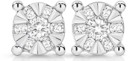 9ct-White-Gold-Diamond-Round-Cluster-Stud-Earrings Sale