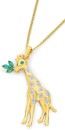 9ct-Gold-Natural-Emerald-Diamond-Giraffe-Pendant Sale