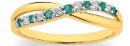 9ct-Gold-Natural-Emerald-10ct-Diamond-Crossover-Ring Sale