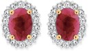 9ct-Gold-Natural-Ruby-50ct-Diamond-Earrings Sale