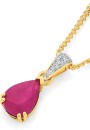 9ct-Gold-Natural-Ruby-Diamond-Pendant Sale