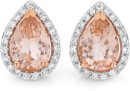 9ct-Rose-Gold-Morganite-Diamond-Stud-Earrings Sale