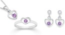 Sterling-Silver-Amethyst-Open-Heart-Set-of-3 Sale