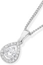 Sterling-Silver-4mm-Cubic-Zirconia-and-Pear-Frame-Pendant Sale