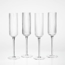 Mila-Ribbed-Champagne-Crystal-Glass-Flute-Set-of-4-by-MUSE Sale