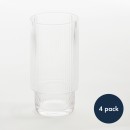 Mila-Ribbed-Clear-Highball-Glasses-Set-of-4-by-MUSE Sale