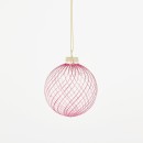 Holiday-Glitter-Dark-Pink-Stripe-Christmas-Bauble-by-Habitat Sale