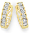 9ct-Gold-Diamond-Channel-Set-Huggie-Earrings Sale