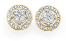 9ct-Two-Tone-Gold-Diamond-Round-Cluster-Stud-Earrings Sale