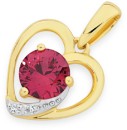 9ct-Gold-Created-Ruby-Diamond-Pendant Sale