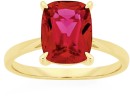 9ct-Gold-Created-Ruby-Claw-Ring Sale