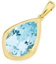 9ct-Gold-Sky-Blue-Topaz-Pear-Teardrop-Pendant Sale