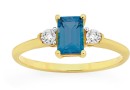 9ct-Gold-London-Blue-Topaz-Diamond-Ring Sale