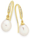 9ct-Gold-Cultured-Freshwater-Pearl-Diamond-Earrings Sale