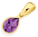 9ct-Gold-Amethyst-Pear-Cut-Bezel-Pendant Sale