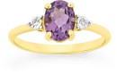 9ct-Gold-Amethyst-Diamond-Ring Sale