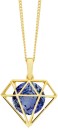 9ct-Gold-Created-Ceylon-Sapphire-Geo-Shape-Enhancer-Pendant Sale