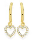 9ct-Gold-Cubic-Zirconia-Half-Hoop-Stud-Earrings Sale