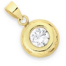 9ct-Gold-Cubic-Zirconia-Solitaire-Pendant Sale