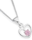 Sterling-Silver-Childs-Pink-Cubic-Zirconia-Heart-Pendant Sale