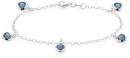 Sterling-Silver-17cm-Blue-Crystal-Heart-Charm-Braceler Sale