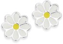 Sterling-Silver-Yellow-White-Enamel-Daisy-Stud-Earrings Sale