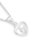 Sterling-Silver-Childs-White-Cubic-Zirconia-Heart-Pendant Sale