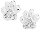 Sterling-Silver-Pets-Cubic-Zirconia-Paw-Print-Stud-Earrings Sale