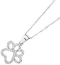 Sterling-Silver-Pets-Cubic-Zirconia-Paw-Print-Cutout-Pendant Sale