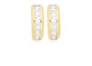 9ct-Gold-Cubic-Zirconia-Channel-Half-Hoop-Stud-Earrings Sale