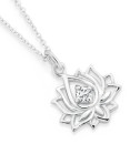 Sterling-Silver-Cubic-Zirconia-Lotus-Cutout-Pendant Sale