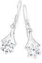 Sterling-Silver-Cubic-Zirconia-Wishbone-Hook-Drop-Earrings Sale