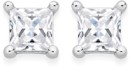 Sterling-Silver-4mm-Princess-Cut-Cubic-Zirconia-Studs Sale