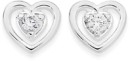 Sterling-Silver-Delicate-Heart-Frame-Cubic-Zirconia-Studs Sale