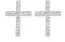 Sterling-Silver-Cubic-Zirconia-Claw-Set-Cross-Stud-Earrings Sale