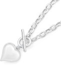 Sterling-Silver-Italian-Made-45cm-Oval-Belcher-Puff-Heart-Fob-Necklet Sale