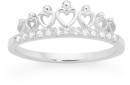 Sterling-Silver-7-Hearts-Cubic-Zirconia-Tiara-Ring Sale