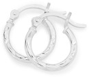 Sterling-Silver-2x14mm-Dia-Cut-Hoop-Earrings Sale